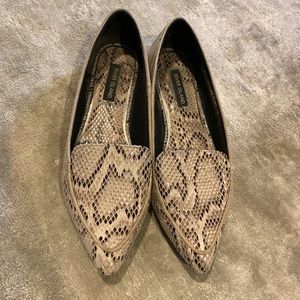 River Island Snakeskin Pointed Toe Loafers
